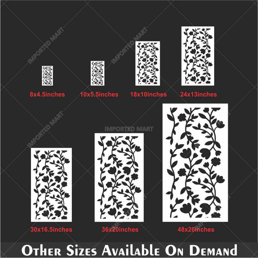Floral Vine Wall Stencil for Wood, Fabric & Canvas – Seamless Botanical Pattern – ID# 686 - imartdecor.com