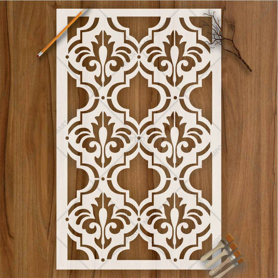 Moroccan Fleur Tile Stencil for Wall, Furniture & Fabric – Reusable Ornamental Design – ID# 687 - imartdecor.com