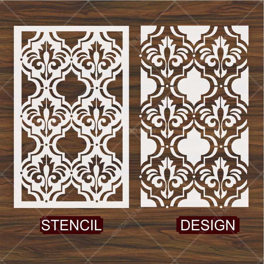 Moroccan Fleur Tile Stencil for Wall, Furniture & Fabric – Reusable Ornamental Design – ID# 687 - imartdecor.com