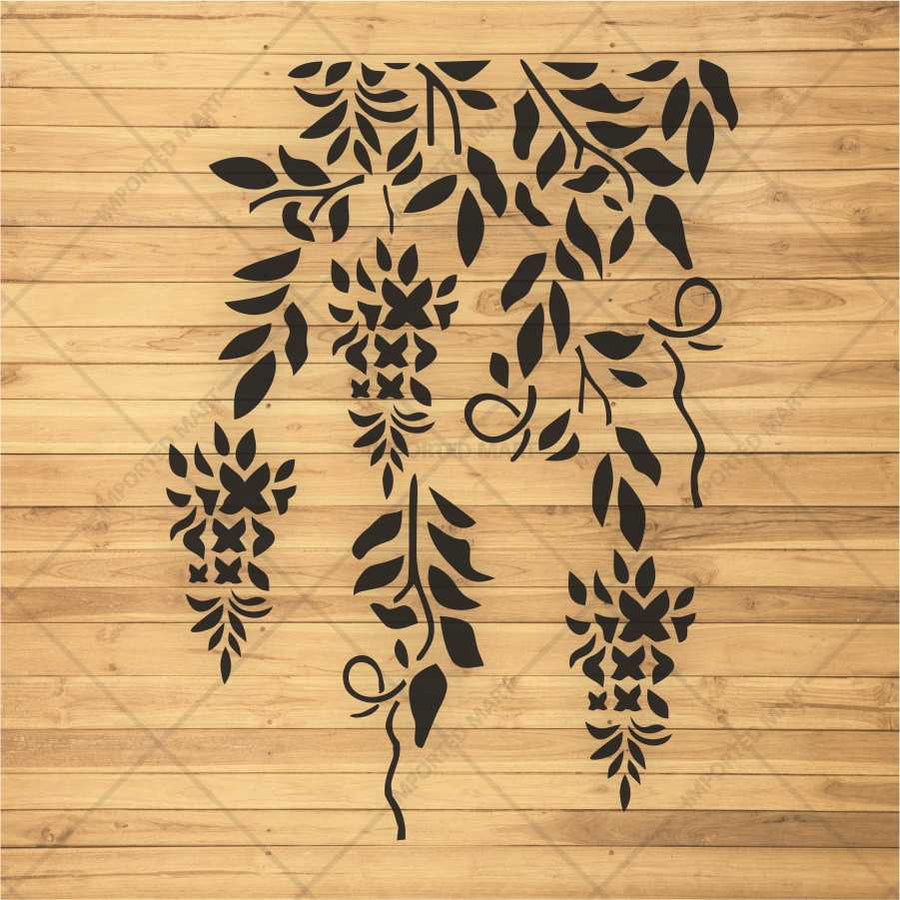 Trailing Vine Flower Stencil for Wall & Furniture Painting – Hanging Botanical Design – ID# 690 - imartdecor.com
