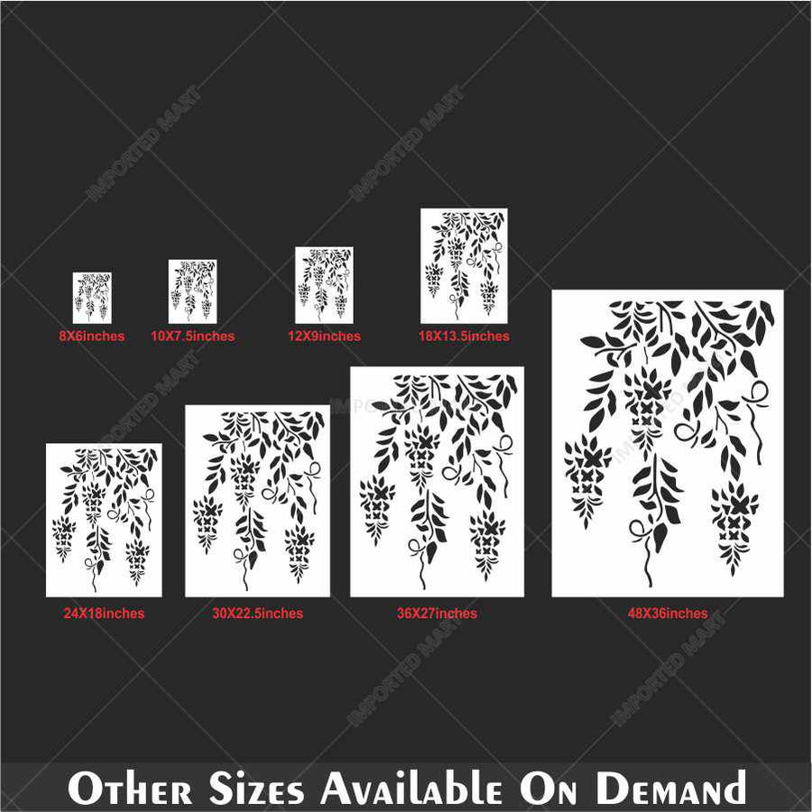 Trailing Vine Flower Stencil for Wall & Furniture Painting – Hanging Botanical Design – ID# 690 - imartdecor.com