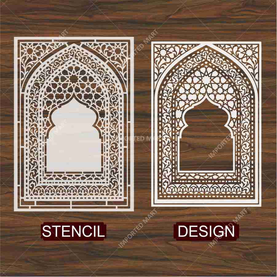 Traditional Carpet Stencil – Geometric & Floral Wall, Furniture & Floor Art – Mosque & Home Décor – ID# 708 - imartdecor.com