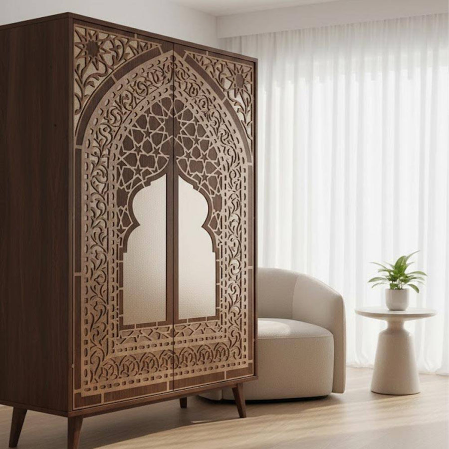 Traditional Carpet Stencil – Geometric & Floral Wall, Furniture & Floor Art – Mosque & Home Décor – ID# 708 - imartdecor.com