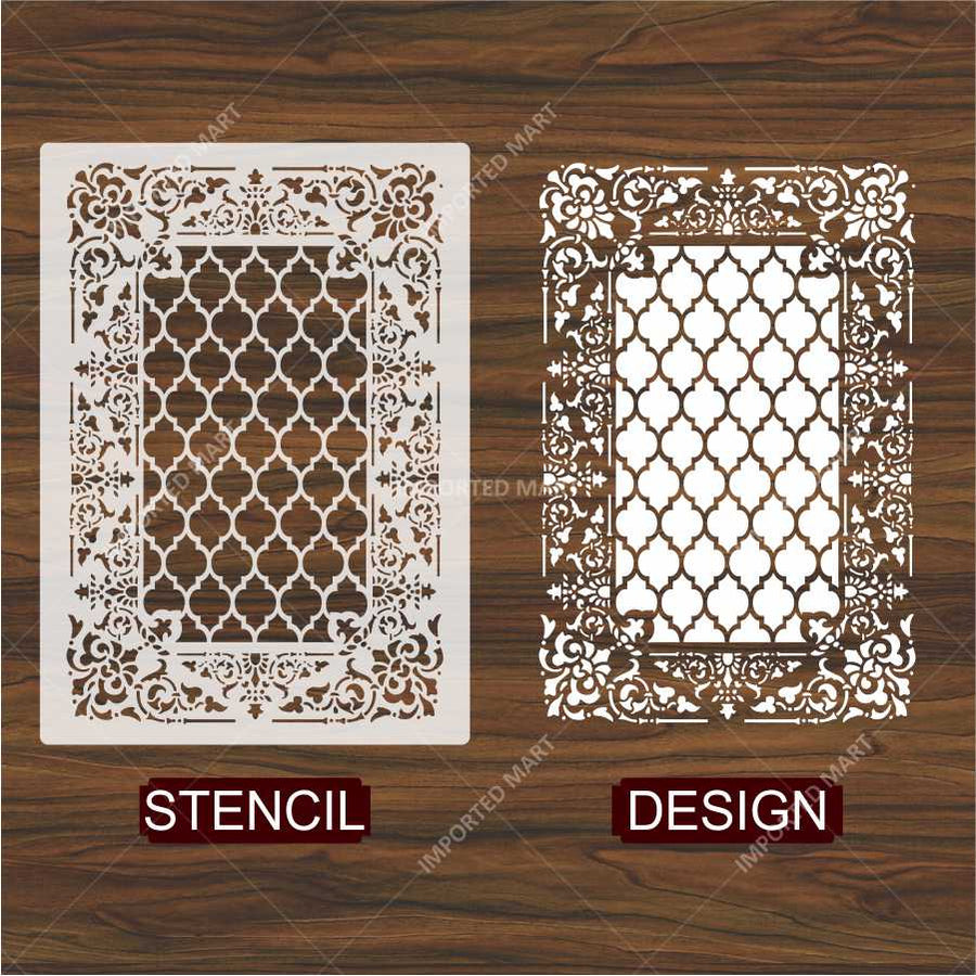 Moroccan Carpet Stencil for Wall, Floor & Furniture Art β Arabic Geometric Rug Pattern Design β ID# 710 - imartdecor.com