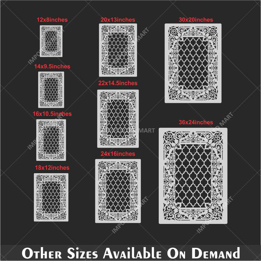 Moroccan Carpet Stencil for Wall, Floor & Furniture Art β Arabic Geometric Rug Pattern Design β ID# 710 - imartdecor.com