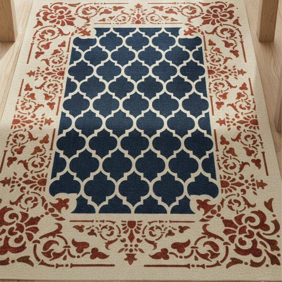 Moroccan Carpet Stencil for Wall, Floor & Furniture Art β Arabic Geometric Rug Pattern Design β ID# 710 - imartdecor.com