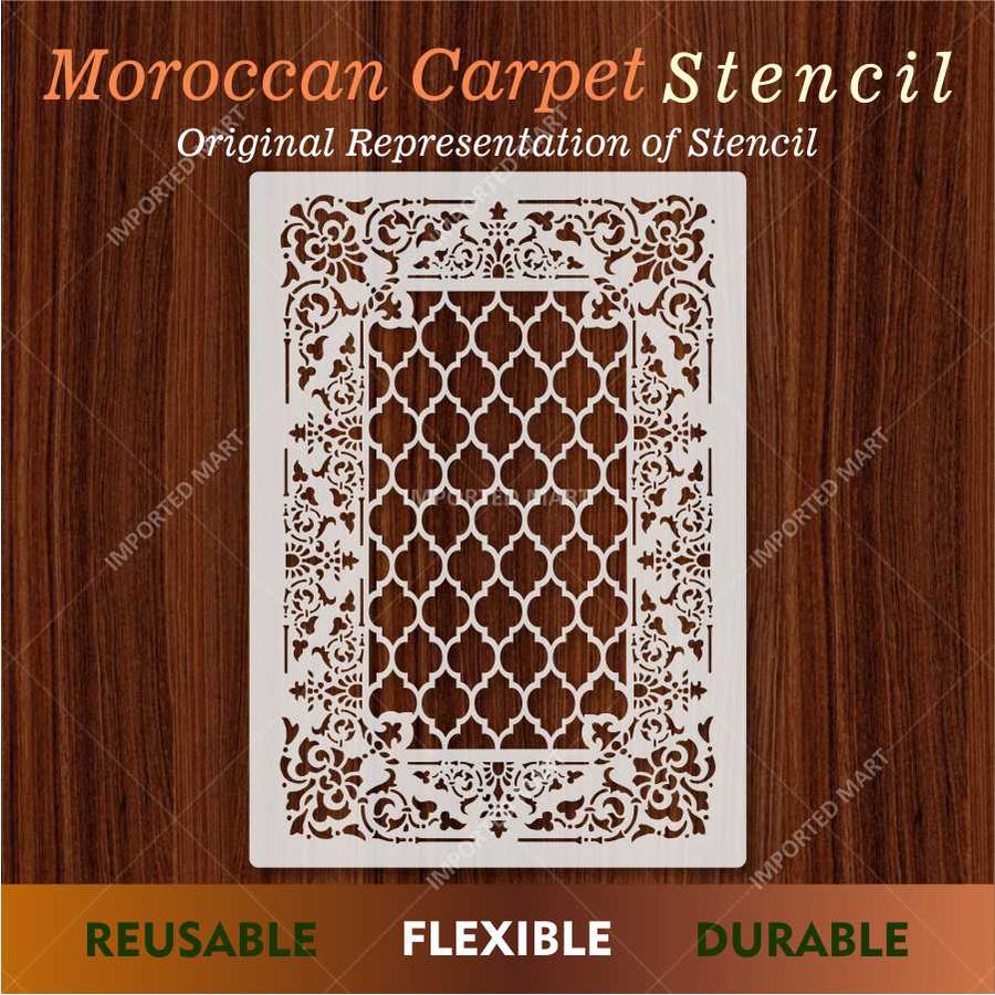 Moroccan Carpet Stencil for Wall, Floor & Furniture Art β Arabic Geometric Rug Pattern Design β ID# 710 - imartdecor.com