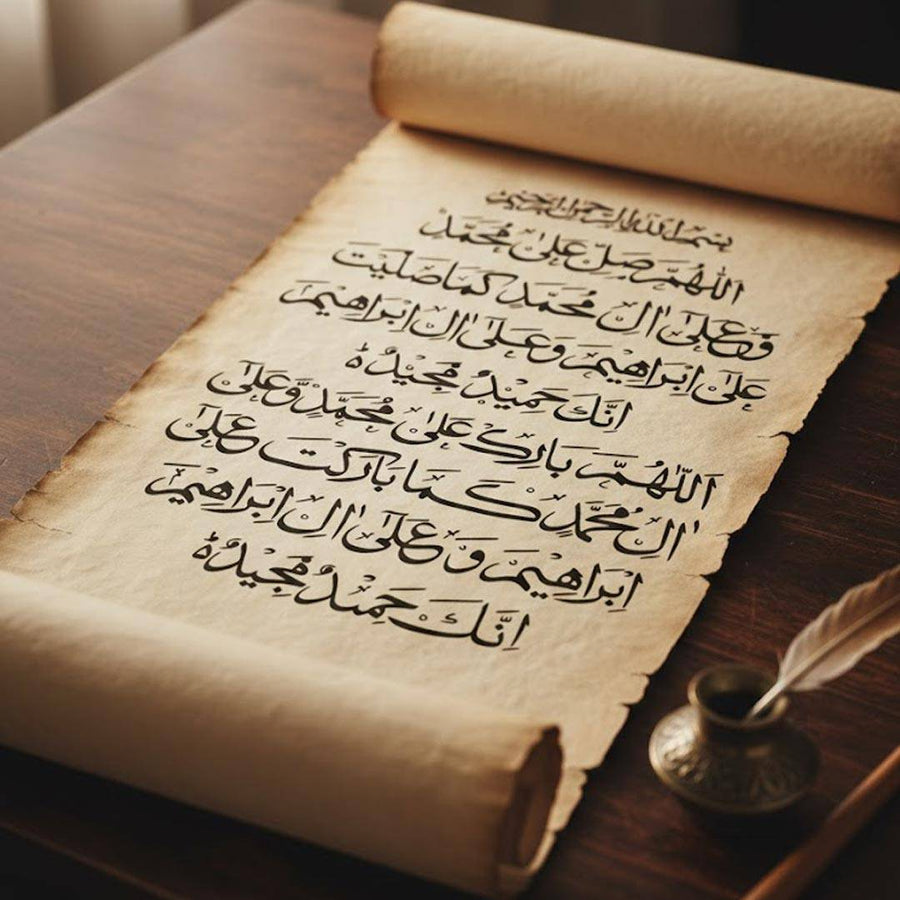 Durood-e-Ibrahim Islamic Calligraphy Stencil for Wall, Wood, Mosque & Home Decor – Arabic Prayer Art Design – ID# 718 - imartdecor.com