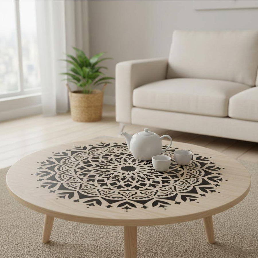 Sacred Geometry Mandala Stencil for Wall, Floor & Furniture Art – Decorative Round Mandala Pattern – ID# 726 - imartdecor.com
