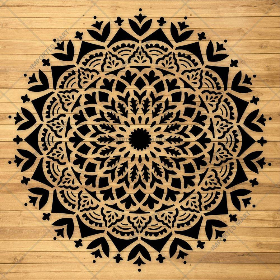 Sacred Geometry Mandala Stencil for Wall, Floor & Furniture Art – Decorative Round Mandala Pattern – ID# 726 - imartdecor.com