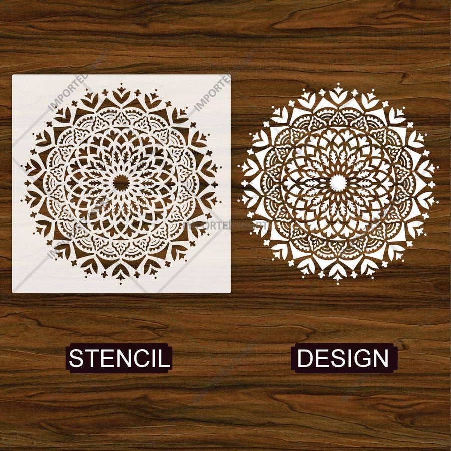 Sacred Geometry Mandala Stencil for Wall, Floor & Furniture Art – Decorative Round Mandala Pattern – ID# 726 - imartdecor.com