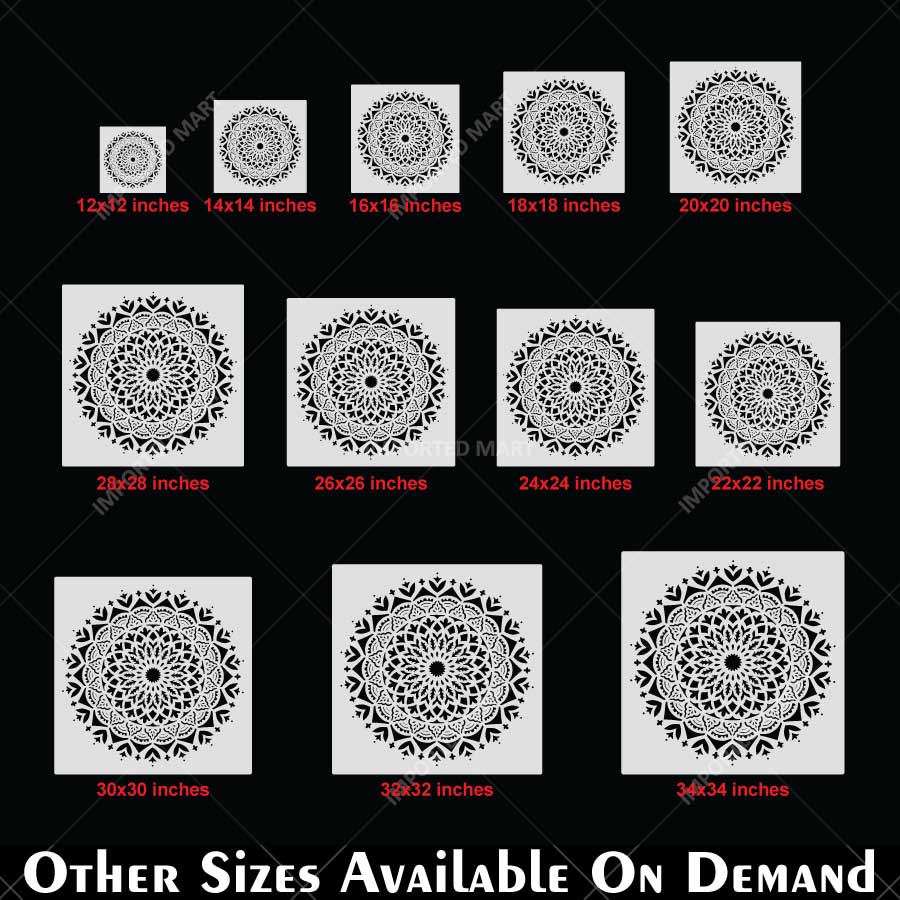 Sacred Geometry Mandala Stencil for Wall, Floor & Furniture Art – Decorative Round Mandala Pattern – ID# 726 - imartdecor.com
