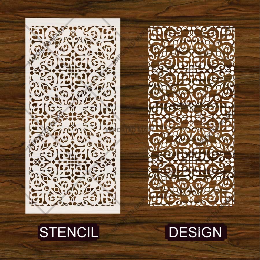 Majestic Moorish Lattice Wall Stencil for Furniture, Tiles & Wood Art – Islamic Geometric Pattern – ID# 736 - imartdecor.com