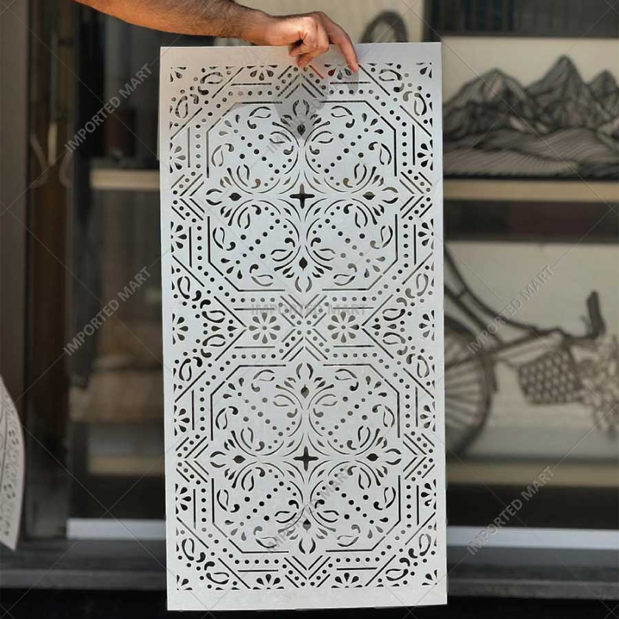 Geometric Paisley Wall Stencil for Furniture, Tiles & Floor Art – Ornamental Mandala Pattern – ID# 737 - imartdecor.com