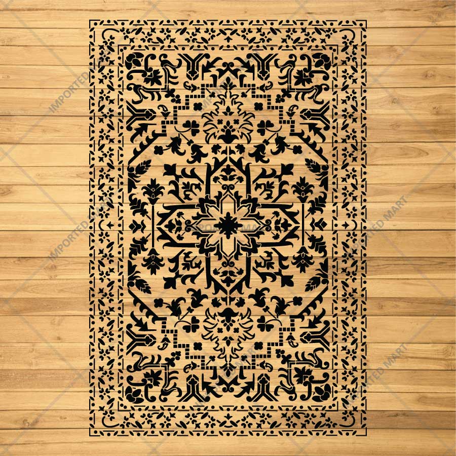 Moroccan Carpet Pattern Stencil for Walls, Floors & Furniture – Traditional Arabic Rug Design – ID# 743 - imartdecor.com