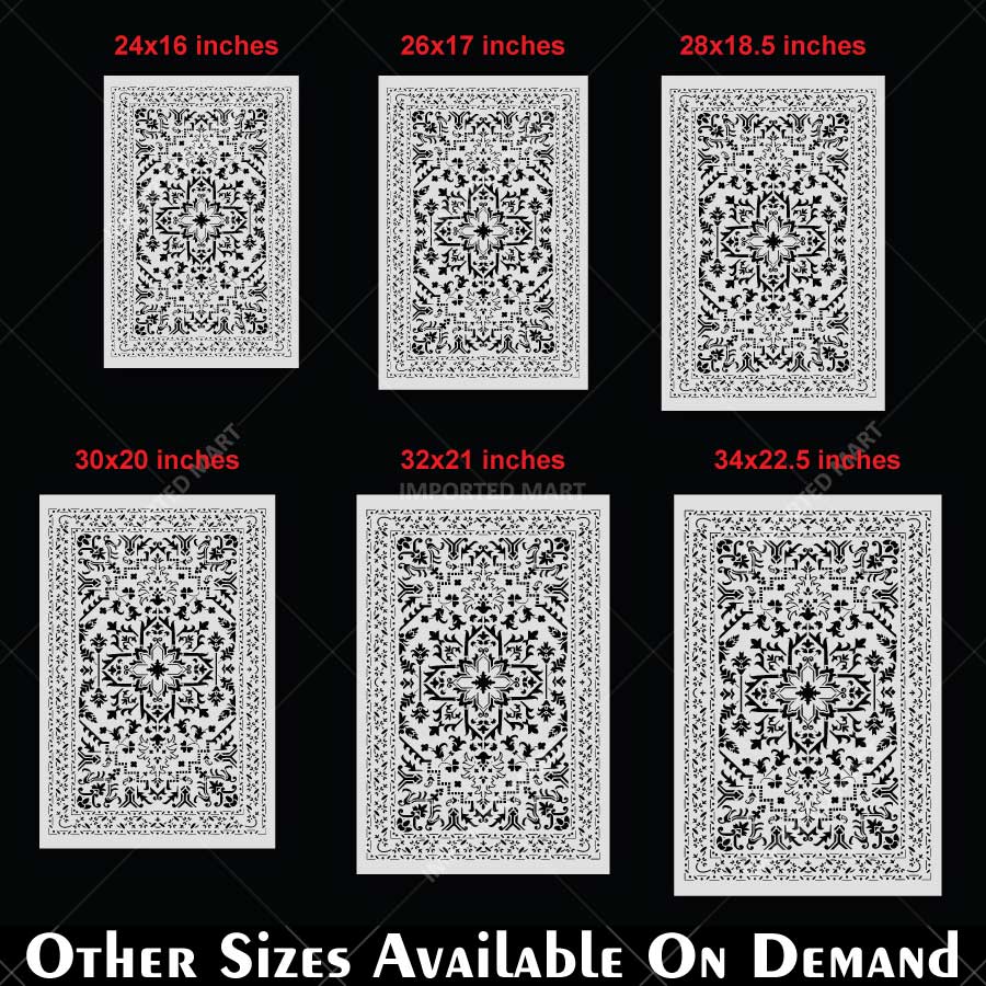 Moroccan Carpet Pattern Stencil for Walls, Floors & Furniture – Traditional Arabic Rug Design – ID# 743 - imartdecor.com