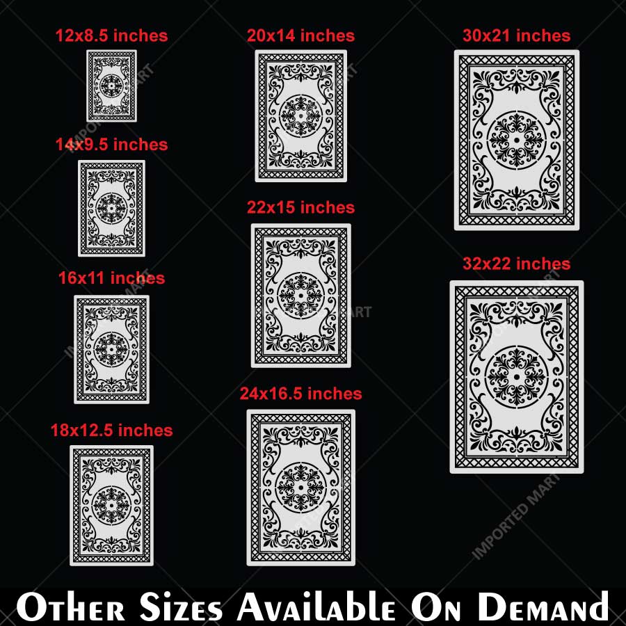 Imperial Court Filigree Rug Stencil for Floor, Wall & Furniture Art – Ornamental Carpet Pattern Design – ID# 754 - imartdecor.com