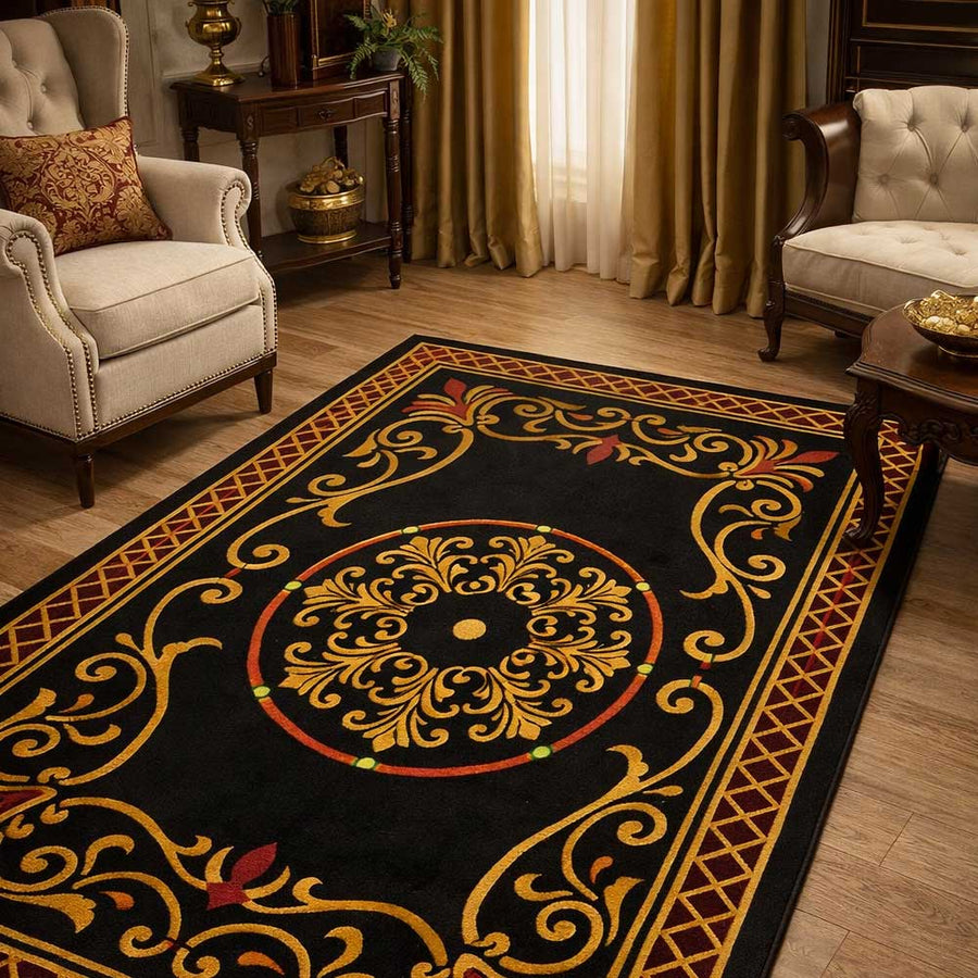 Imperial Court Filigree Rug Stencil for Floor, Wall & Furniture Art – Ornamental Carpet Pattern Design – ID# 754 - imartdecor.com