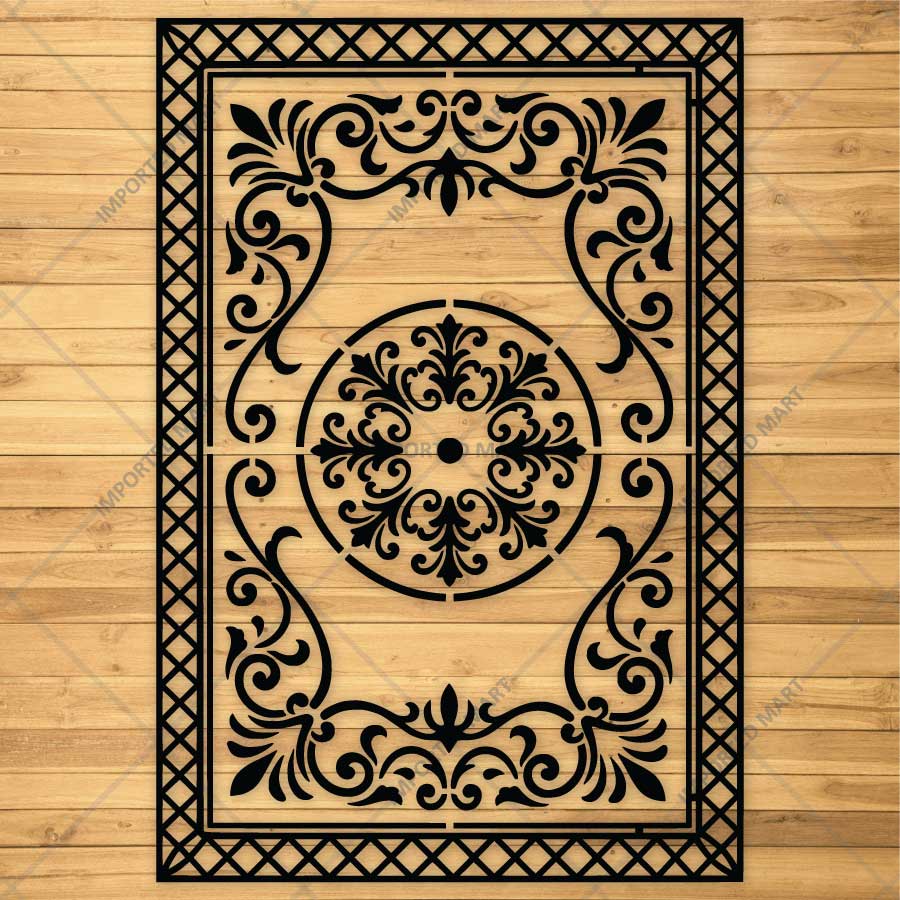 Imperial Court Filigree Rug Stencil for Floor, Wall & Furniture Art – Ornamental Carpet Pattern Design – ID# 754 - imartdecor.com