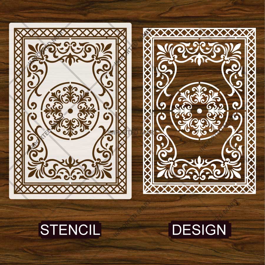 Imperial Court Filigree Rug Stencil for Floor, Wall & Furniture Art – Ornamental Carpet Pattern Design – ID# 754 - imartdecor.com