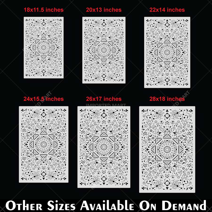Geometric Arabesque Rug Stencil for Floor & Carpet Painting – Design – ID# 757 - imartdecor.com