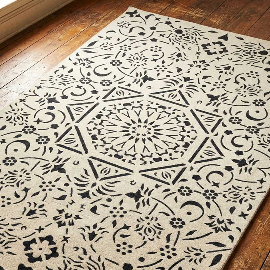 Geometric Arabesque Rug Stencil for Floor & Carpet Painting – Design – ID# 757 - imartdecor.com
