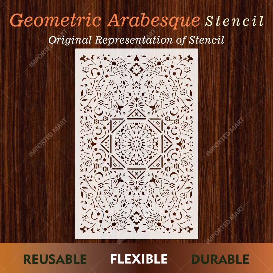 Geometric Arabesque Rug Stencil for Floor & Carpet Painting – Design – ID# 757 - imartdecor.com