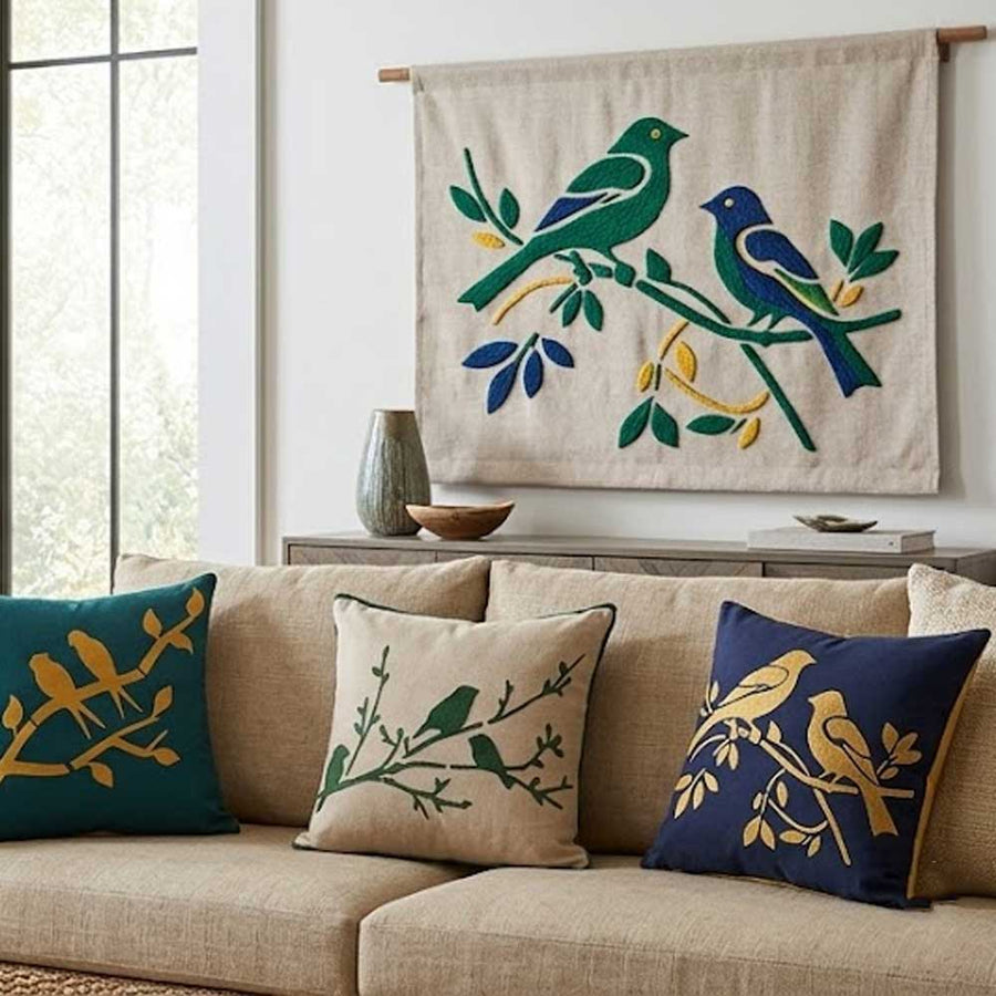 Decorative Birds Branch Pack of 3 Stencil for Wall, Wood, Furniture & Fabric Art – Nature Bird Design Bundle – ID# 771 - imartdecor.com