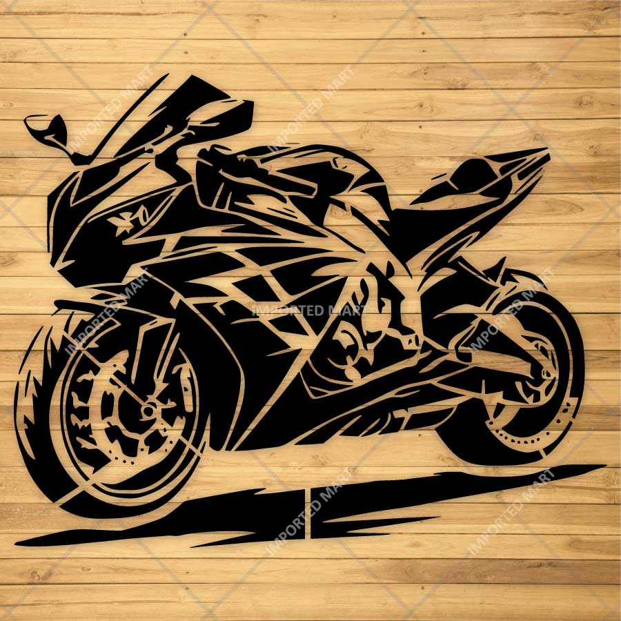 Kawasaki Ninja Bike Stencil for Wall, Garage, Helmet, Wood & Fabric Art – Sports Motorcycle Design – ID# 777 - imartdecor.com