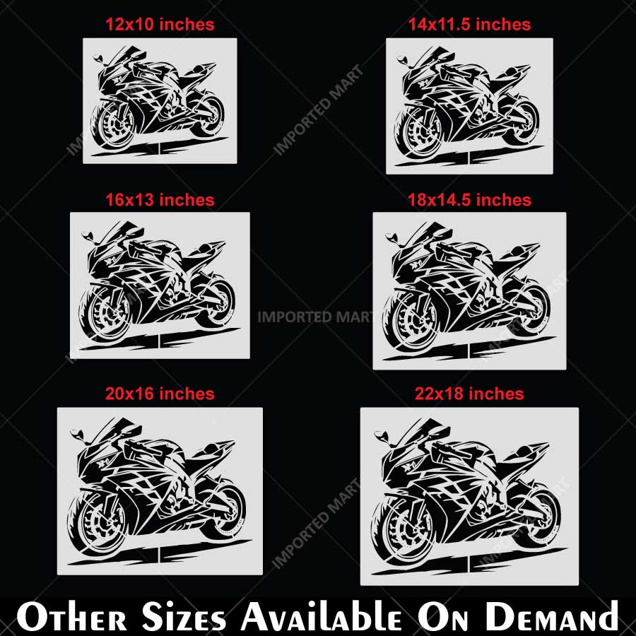Kawasaki Ninja Bike Stencil for Wall, Garage, Helmet, Wood & Fabric Art – Sports Motorcycle Design – ID# 777 - imartdecor.com