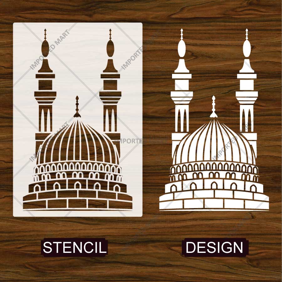 Harmony Mosque Stencil for Wall, Canvas, Wood & Islamic Décor Art – Reusable Mylar Design – ID# 778 - imartdecor.com
