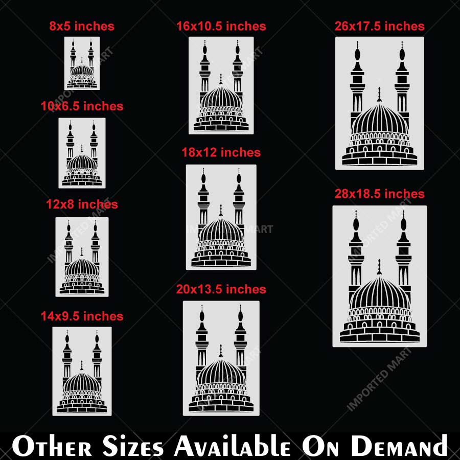 Harmony Mosque Stencil for Wall, Canvas, Wood & Islamic Décor Art – Reusable Mylar Design – ID# 778 - imartdecor.com