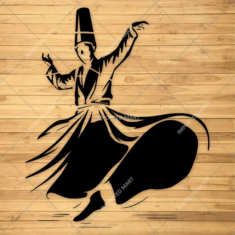 Sufi Whirling Dervish Stencil for Wall, Wood & Fabric Art – Spiritual Dance Design – ID# 804 - imartdecor.com