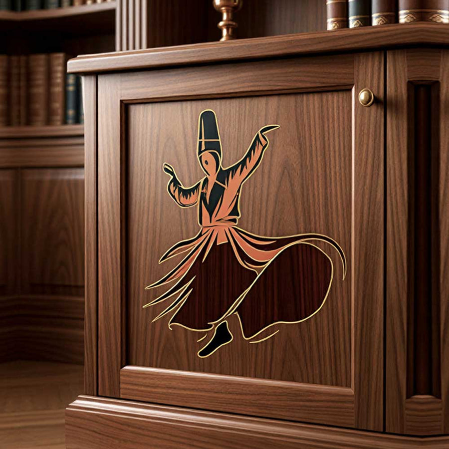 Sufi Whirling Dervish Stencil for Wall, Wood & Fabric Art – Spiritual Dance Design – ID# 804 - imartdecor.com