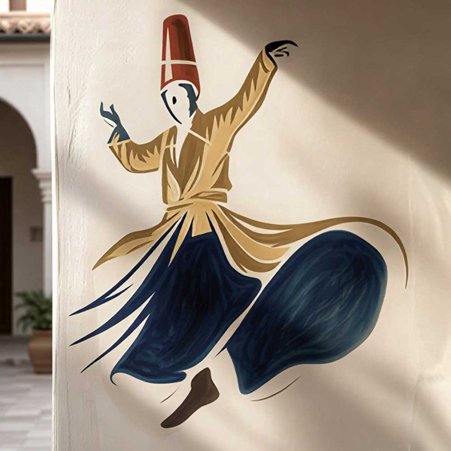 Sufi Whirling Dervish Stencil for Wall, Wood & Fabric Art – Spiritual Dance Design – ID# 804 - imartdecor.com