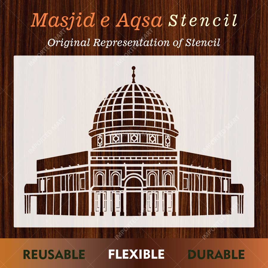Masjid e Aqsa Stencil for Wall, Wood & Fabric Art – Islamic Architecture Dome Design – ID# 810 - imartdecor.com