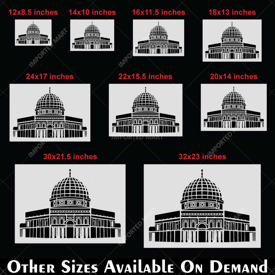Masjid e Aqsa Stencil for Wall, Wood & Fabric Art – Islamic Architecture Dome Design – ID# 810 - imartdecor.com