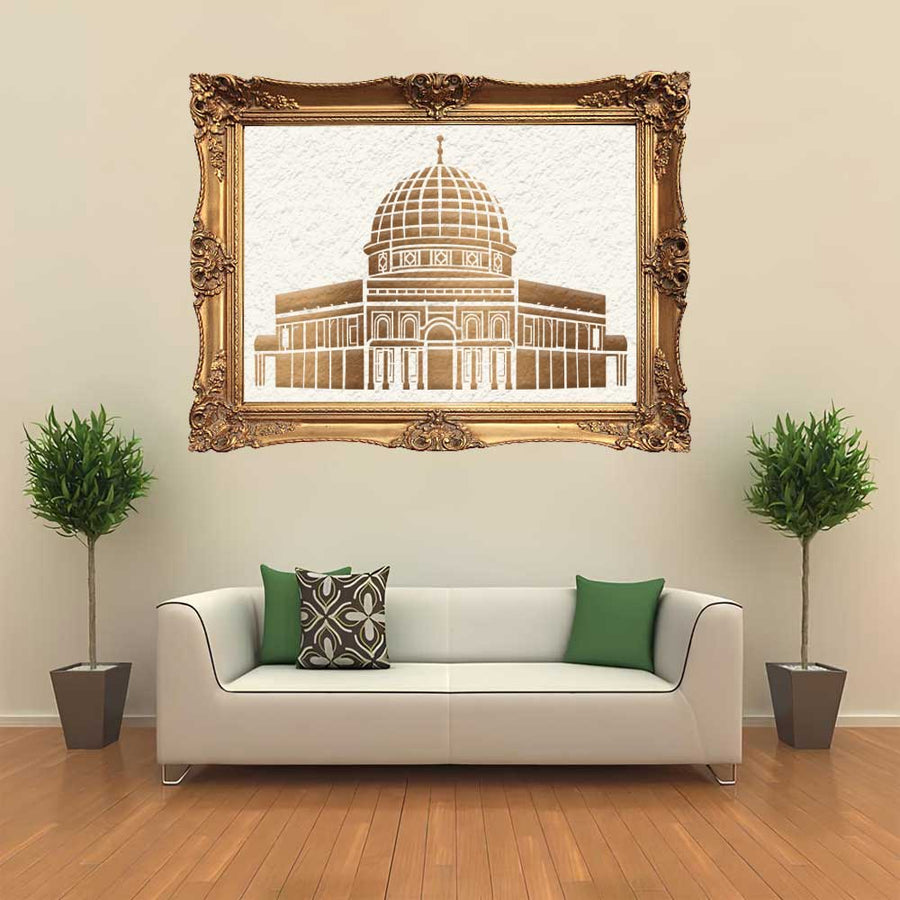 Masjid e Aqsa Stencil for Wall, Wood & Fabric Art – Islamic Architecture Dome Design – ID# 810 - imartdecor.com