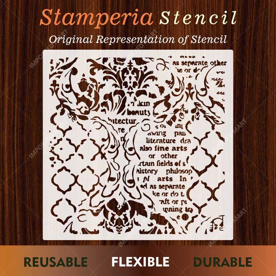 Cadence Ornate Pattern Stencil for Wall, Furniture & Tile Painting – Elegant Decorative Design – ID# 825 - imartdecor.com
