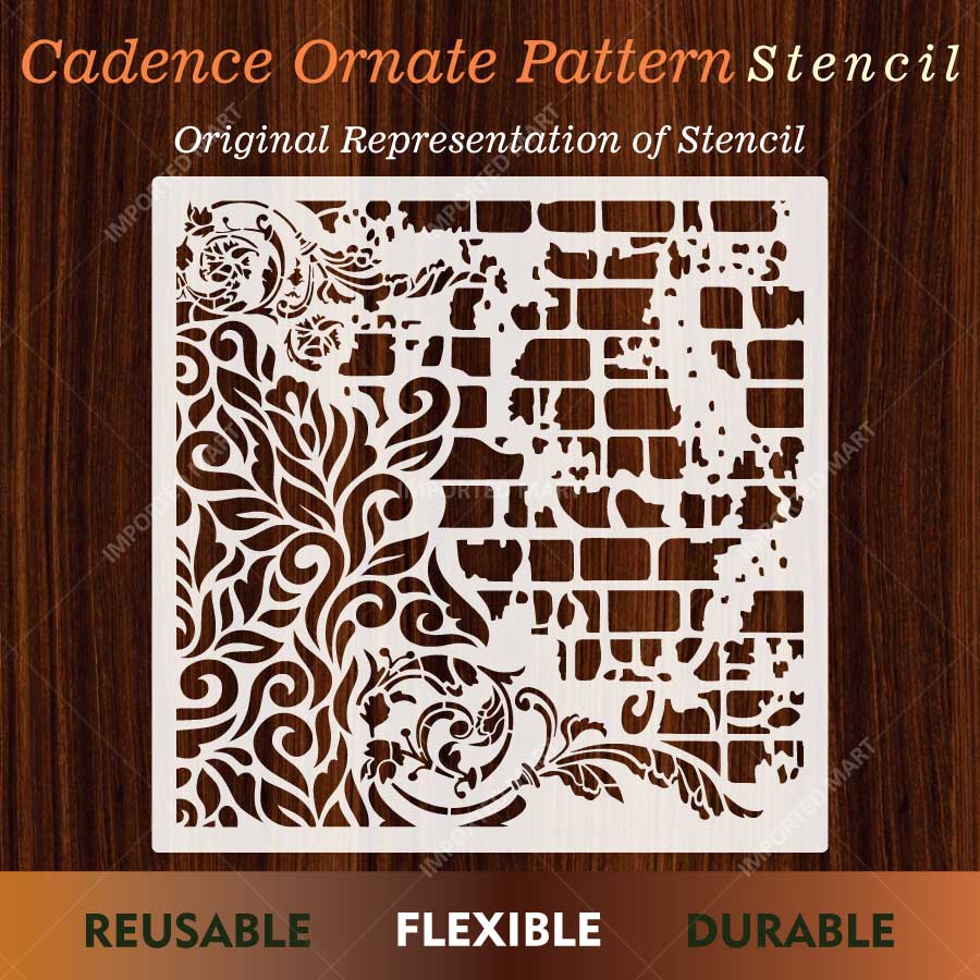 Cadence Ornate Pattern Stencil for Wall, Furniture & Tile Painting – Elegant Decorative Design – ID# 826 - imartdecor.com
