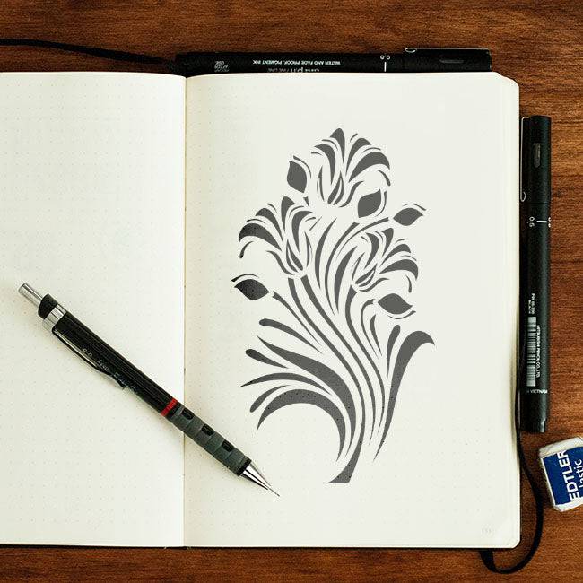 Floral Reusable Stencil for Canvas and wall painting.ID#83 - imartdecor.com