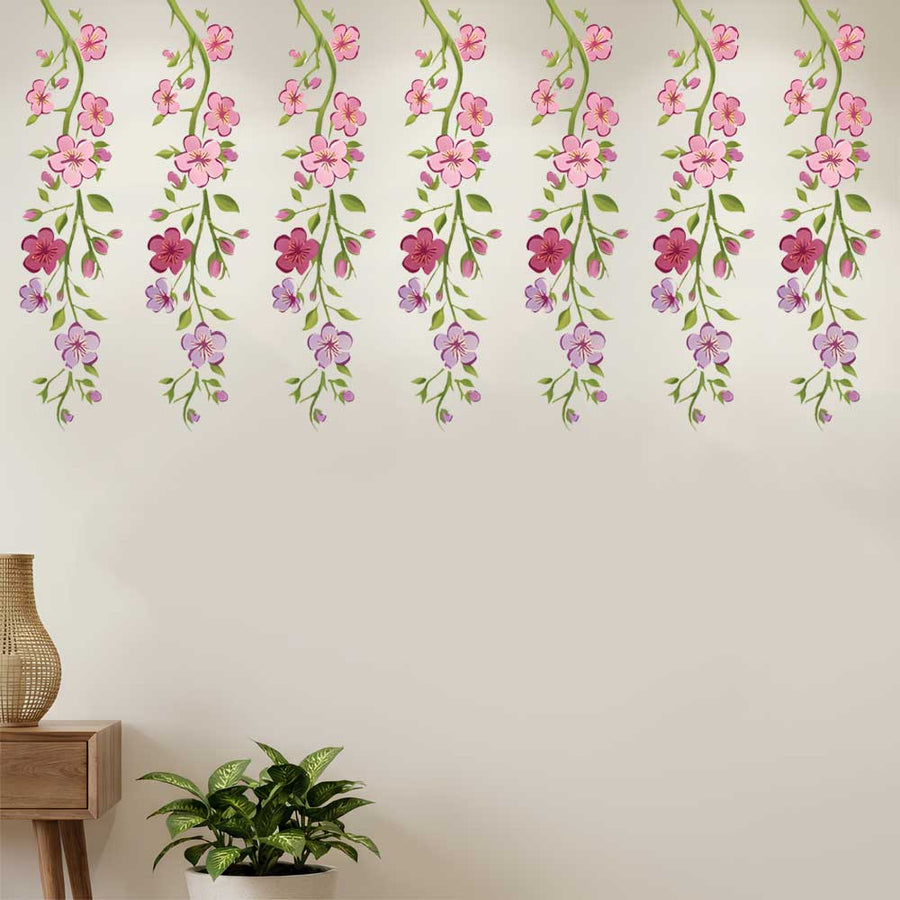 Floral Vine Cascade Multi Pack Stencil for Wall, Furniture & Fabric Art – Botanical Hanging Leaf Design Bundle – ID# 833 - imartdecor.com