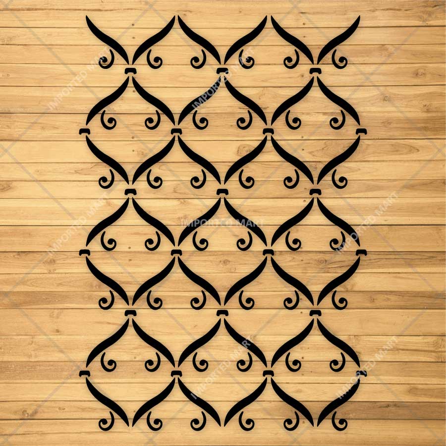 Modern Ornamental Trellis Pattern Stencil for Wall, Furniture & Craft Decor – Elegant Repeating Lattice Design – ID# 838 - imartdecor.com