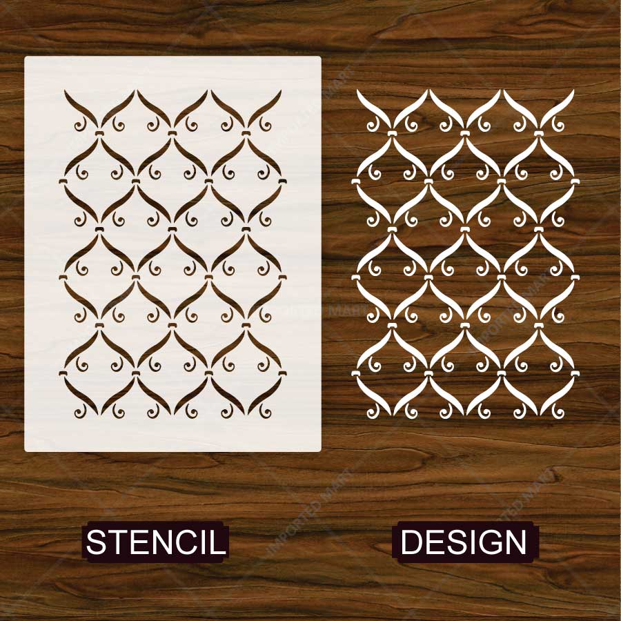 Modern Ornamental Trellis Pattern Stencil for Wall, Furniture & Craft Decor – Elegant Repeating Lattice Design – ID# 838 - imartdecor.com