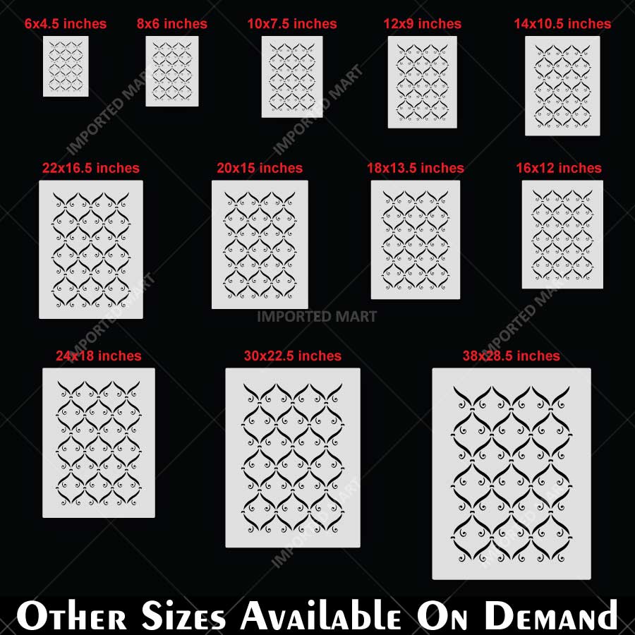 Modern Ornamental Trellis Pattern Stencil for Wall, Furniture & Craft Decor – Elegant Repeating Lattice Design – ID# 838 - imartdecor.com
