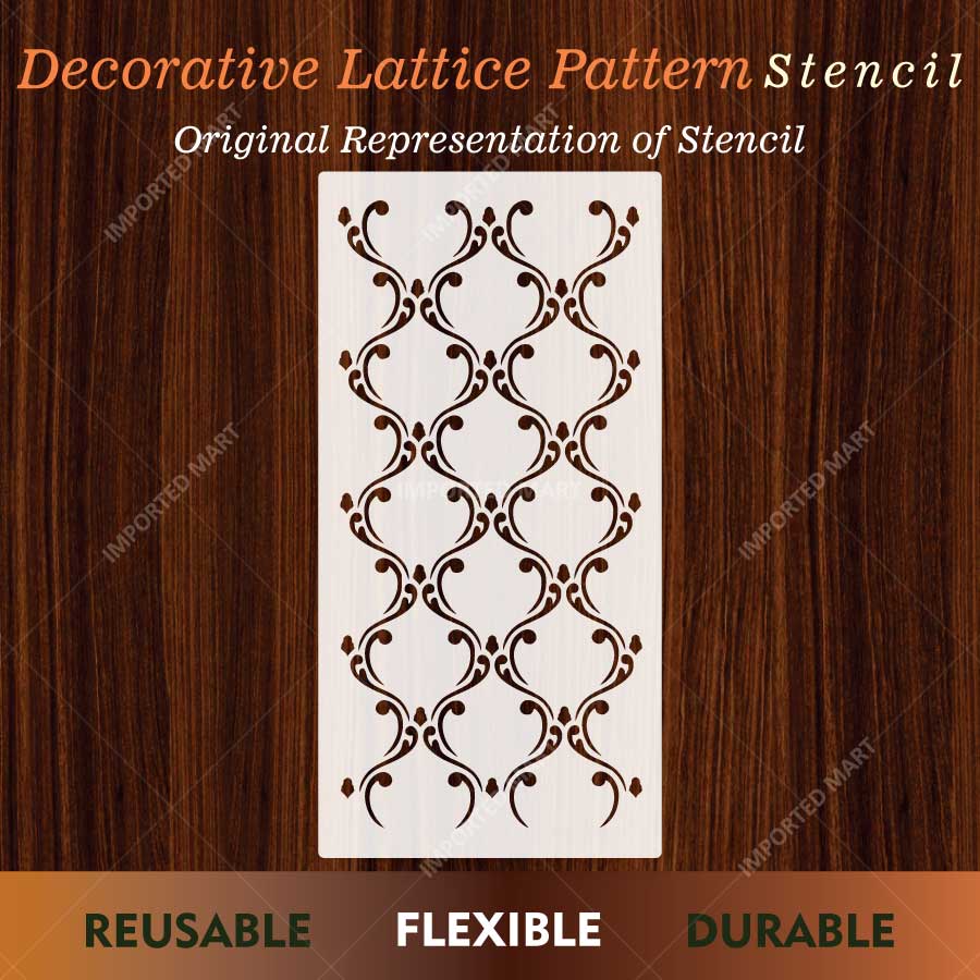 Decorative Lattice Pattern Stencil for Wall, Furniture & Tile Art – Reusable Floral Mesh Design – ID# 840 - imartdecor.com