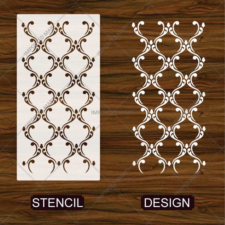 Decorative Lattice Pattern Stencil for Wall, Furniture & Tile Art – Reusable Floral Mesh Design – ID# 840 - imartdecor.com
