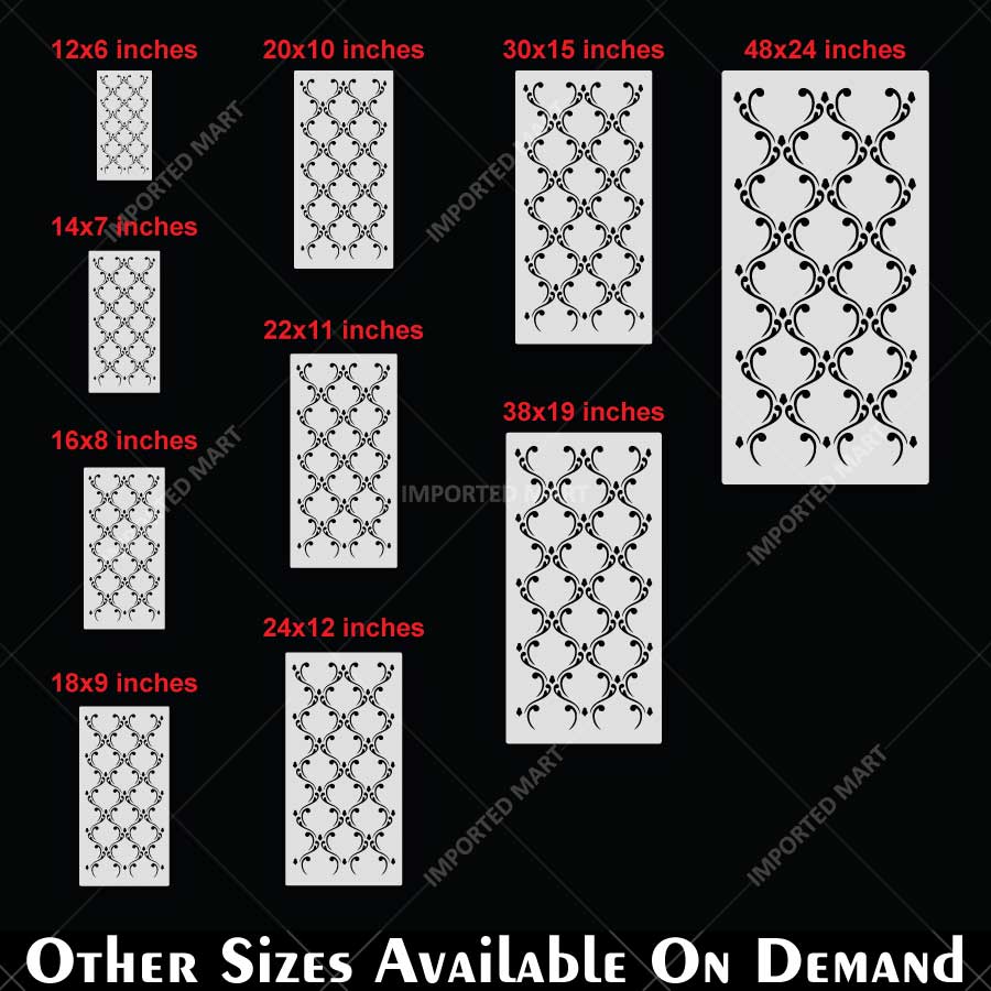 Decorative Lattice Pattern Stencil for Wall, Furniture & Tile Art – Reusable Floral Mesh Design – ID# 840 - imartdecor.com