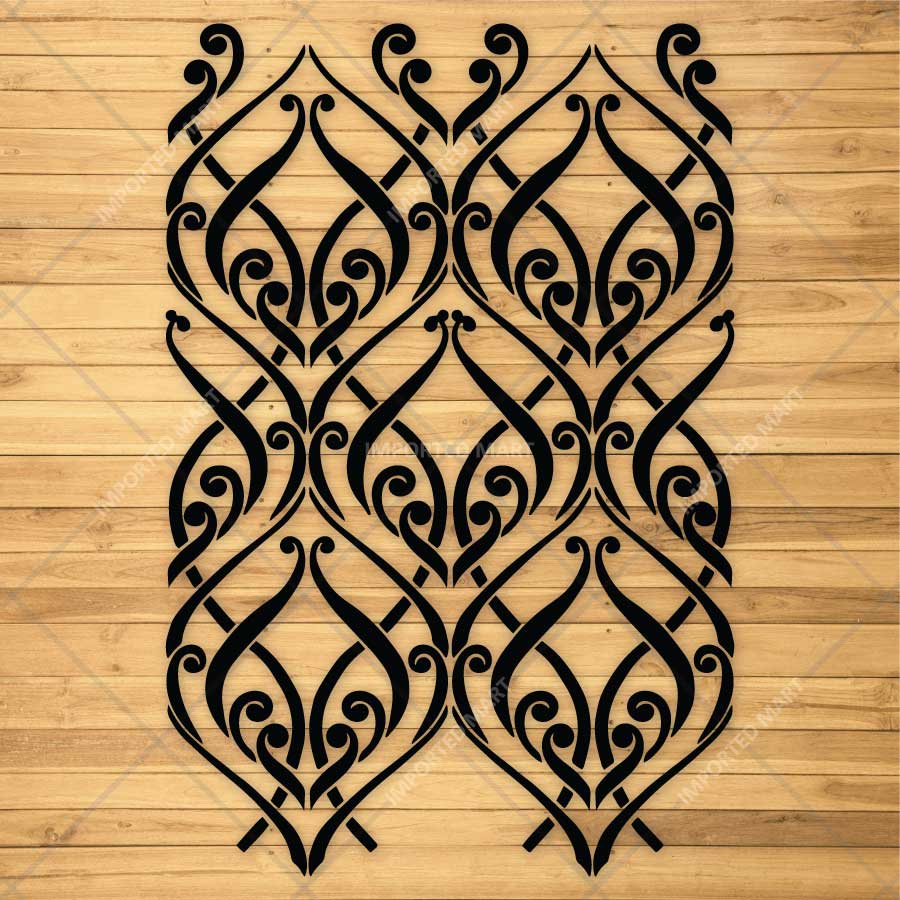 Imperial Scroll Lattice Stencil for Wall, Furniture & Floor Decor – Reusable Damask Pattern Template – ID# 841 - imartdecor.com