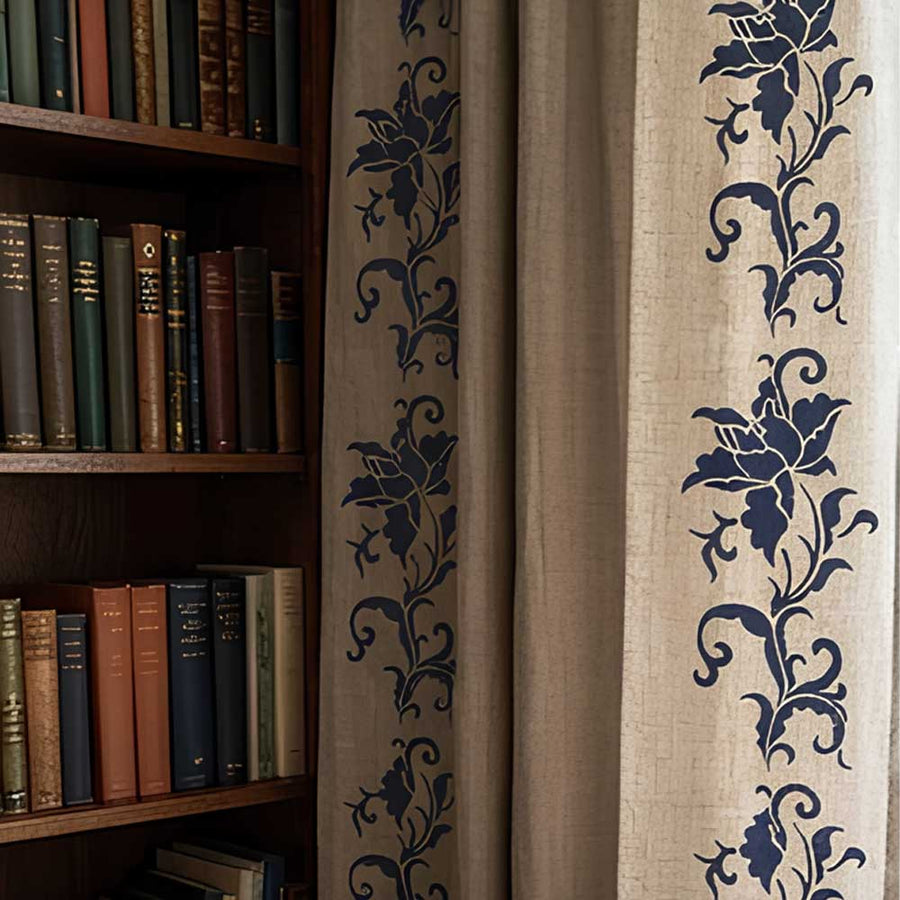 Floral Ornamental Vine Stencil for Wall, Furniture & Fabric Art – Elegant Botanical Scroll Design – ID# 842 - imartdecor.com